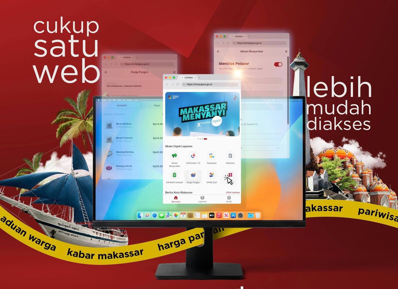LONTARA+ Makassar Kini Bisa Diakses via Website: 'Akses Lebih Inklusif Tanpa Unduh Aplikasi'