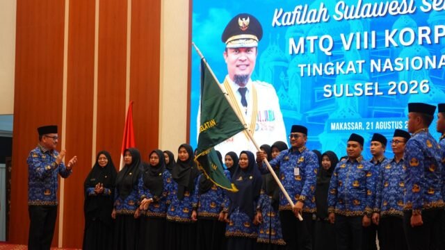 Jufri Rahman Lepas Kafilah MTQ KORPRI Sulsel, Tekankan ASN Berakhlak dan Berintegritas