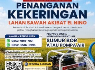 Perkuat Mitigasi Kekeringan, Gubernur Sulsel Siapkan Bantuan Pompa Air dan Sumur Bor untuk Wilayah Pertanian