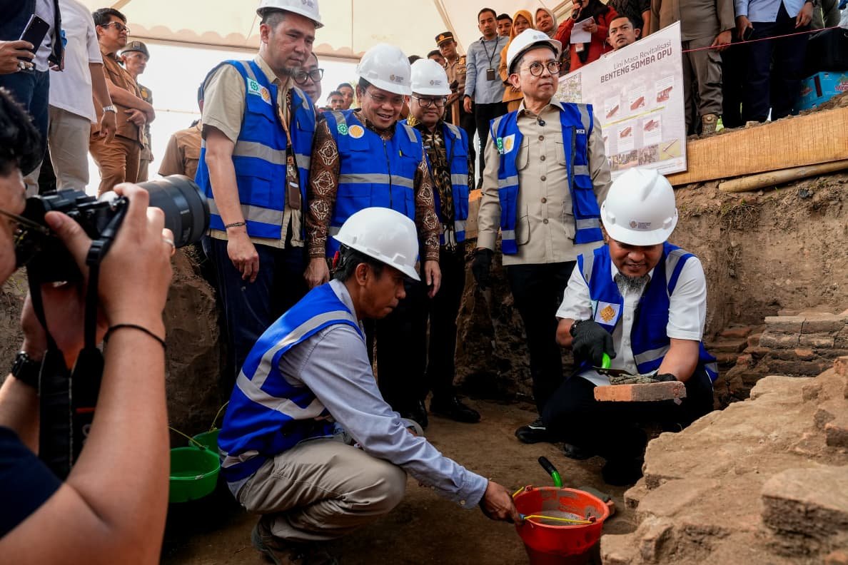 Gubernur Sulsel dan Menteri Kebudayaan Letakkan Batu Pertama Revitalisasi Benteng Somba Opu