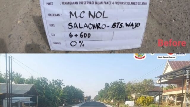 Ruas Jalan Salaonro Soppeng-Batas Wajo Mulus Usai Ditangani Program MYP Pemprov Sulsel